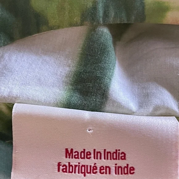 Anthropologie Samant Chauhan Emilia Ruffled Green & White Tie Dye Boho XL - Picture 7 of 7